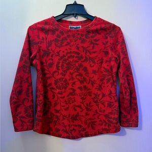 Red Floral Long Sleeve Top
